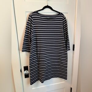 Garnet Hill Navy Striped Dress Plus 18